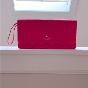 Kate Spade Pink Scallop Clutch